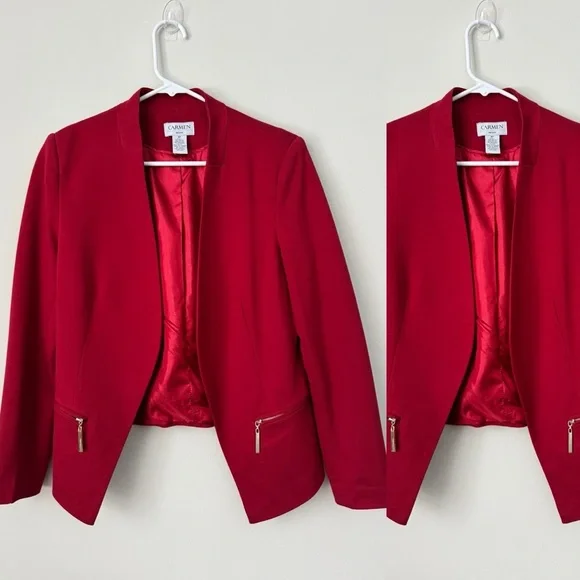 CARMEN Marc Valvo, Red Bussines Casual Jacket - Picture 2 of 10